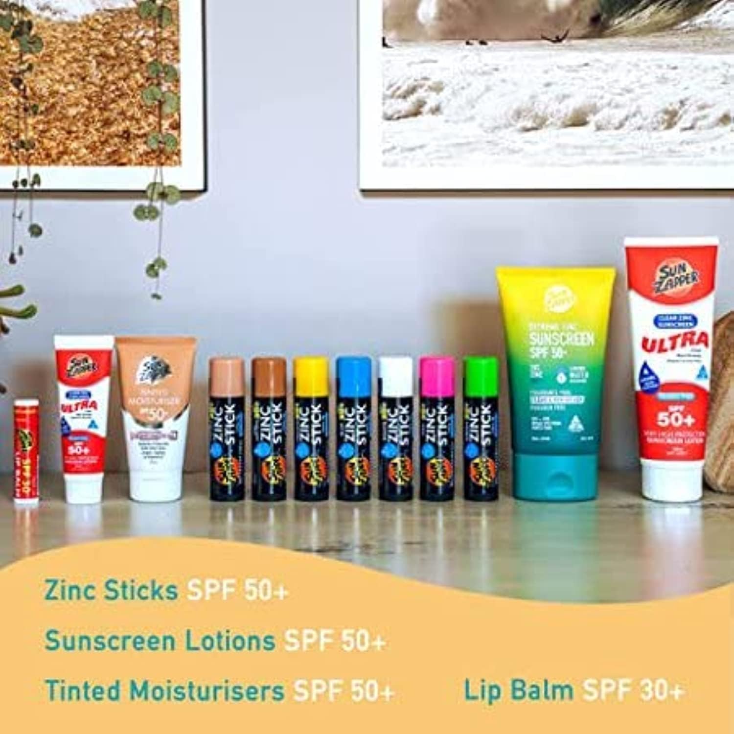 Sun Zapper zinc oxide sunscreen stick green offers convenient sun protection during beach days.