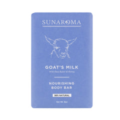 SUNAROMA goats milk soap bar with creamy lather delivers deep moisture.