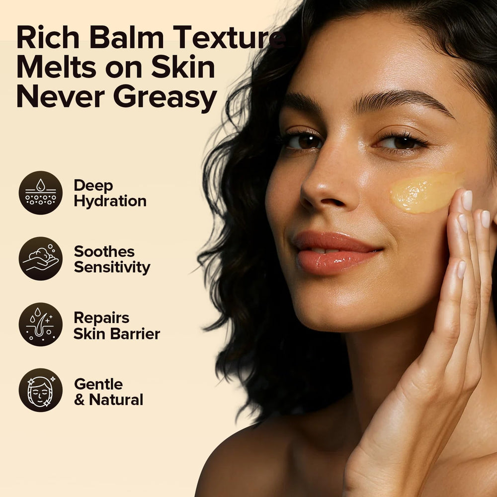 Sunbose Beef Tallow Balm with honey and beeswax offers soothing moisture.
