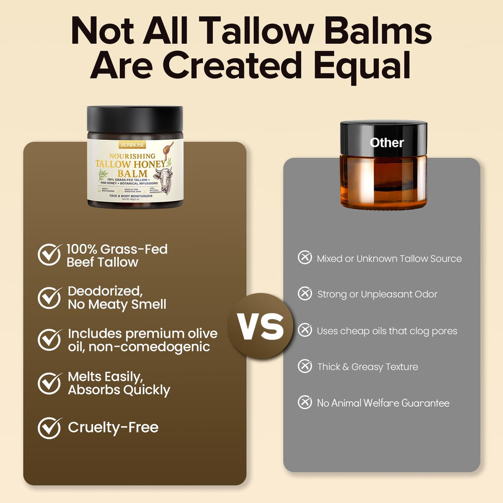 Sunbose Beef Tallow Balm non-greasy texture ideal for daily body hydration.