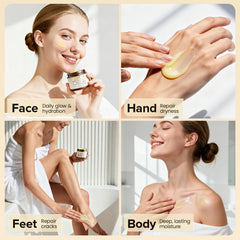Sunbose Beef Tallow Balm swirl on hand demonstrates a non-greasy texture for daily use.