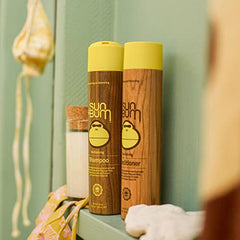 Sun Bum Conditioner detangling close-up showing easy manageability after wash.