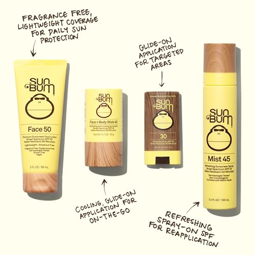 Vitamin E-rich Sun Bum sunscreen illustration highlighting moisturizing benefits.