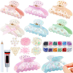 Suncalla DIY hair-claw kit shows six pieces for creative styling at home.