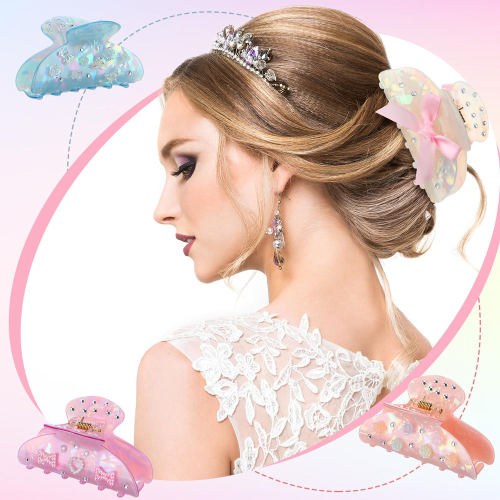 Suncalla flower decorations and bow accents let you craft charming clips.