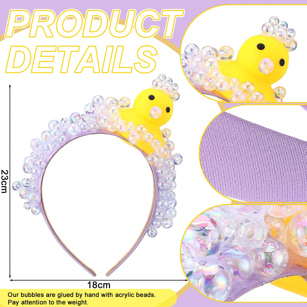 Suncalla yellow duck detail headband emphasizes eye-catching bubble accents for party attire.