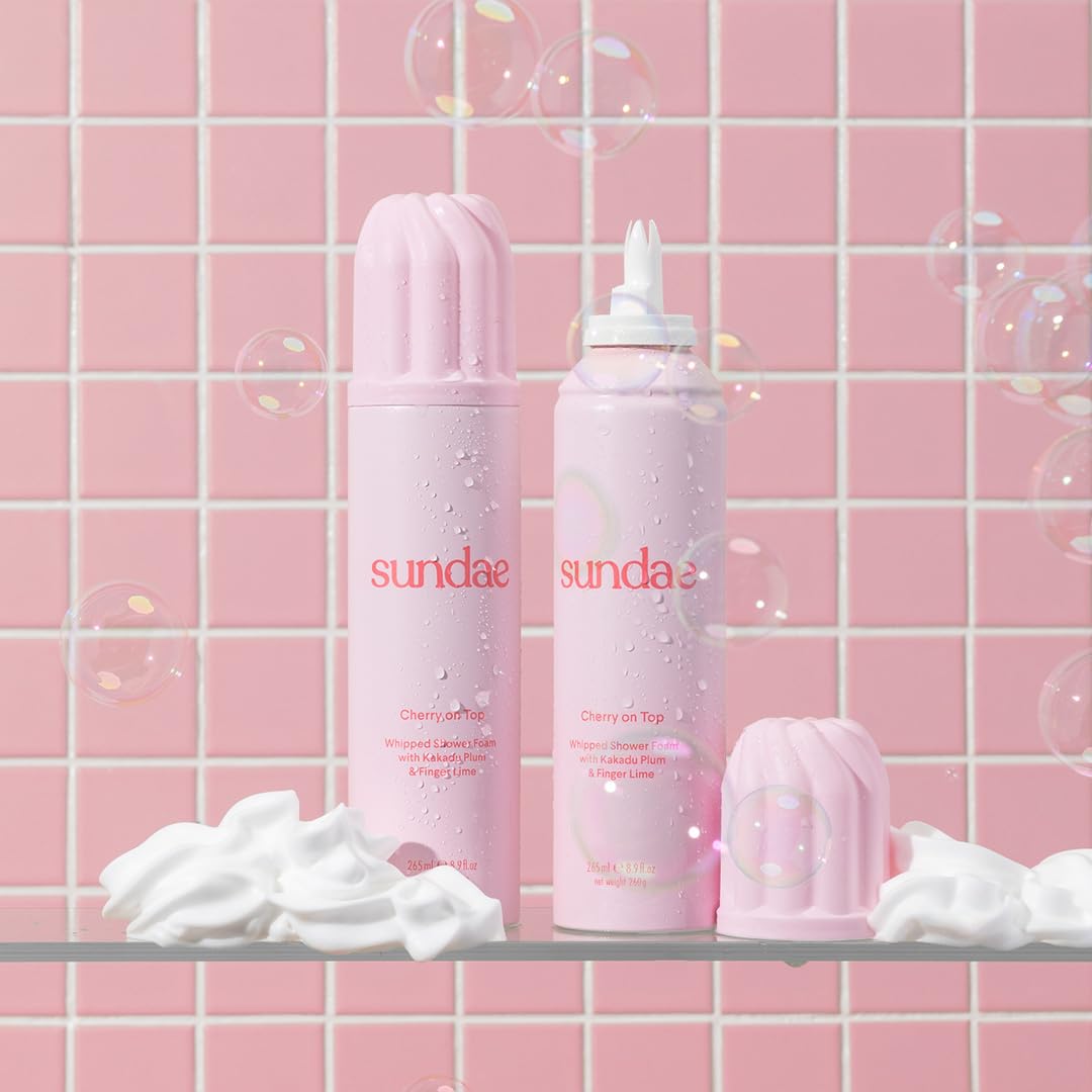 Sundae Cherry On Top close-up highlights fluffy lather and cherry fragrance.