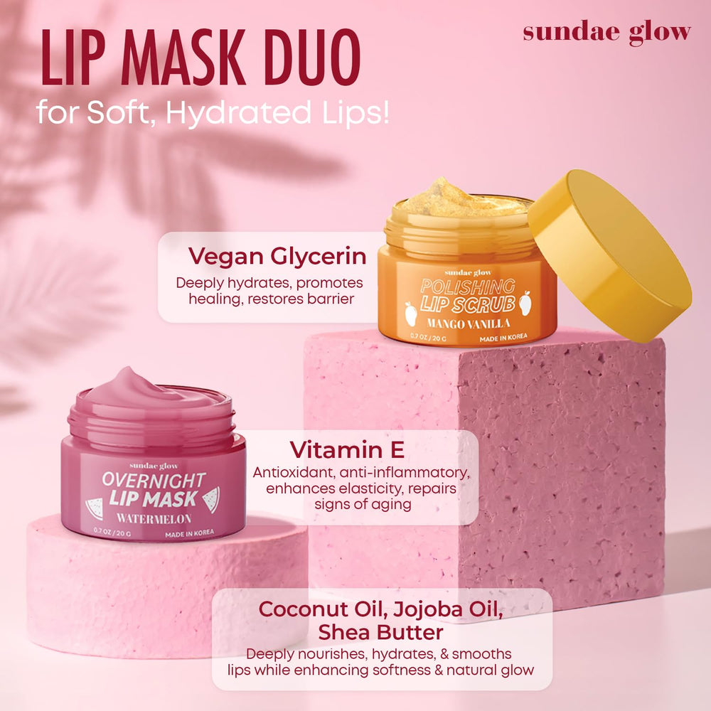 Sundae Glow hydration close up on lip mask demonstrates overnight moisture and plump appearance.