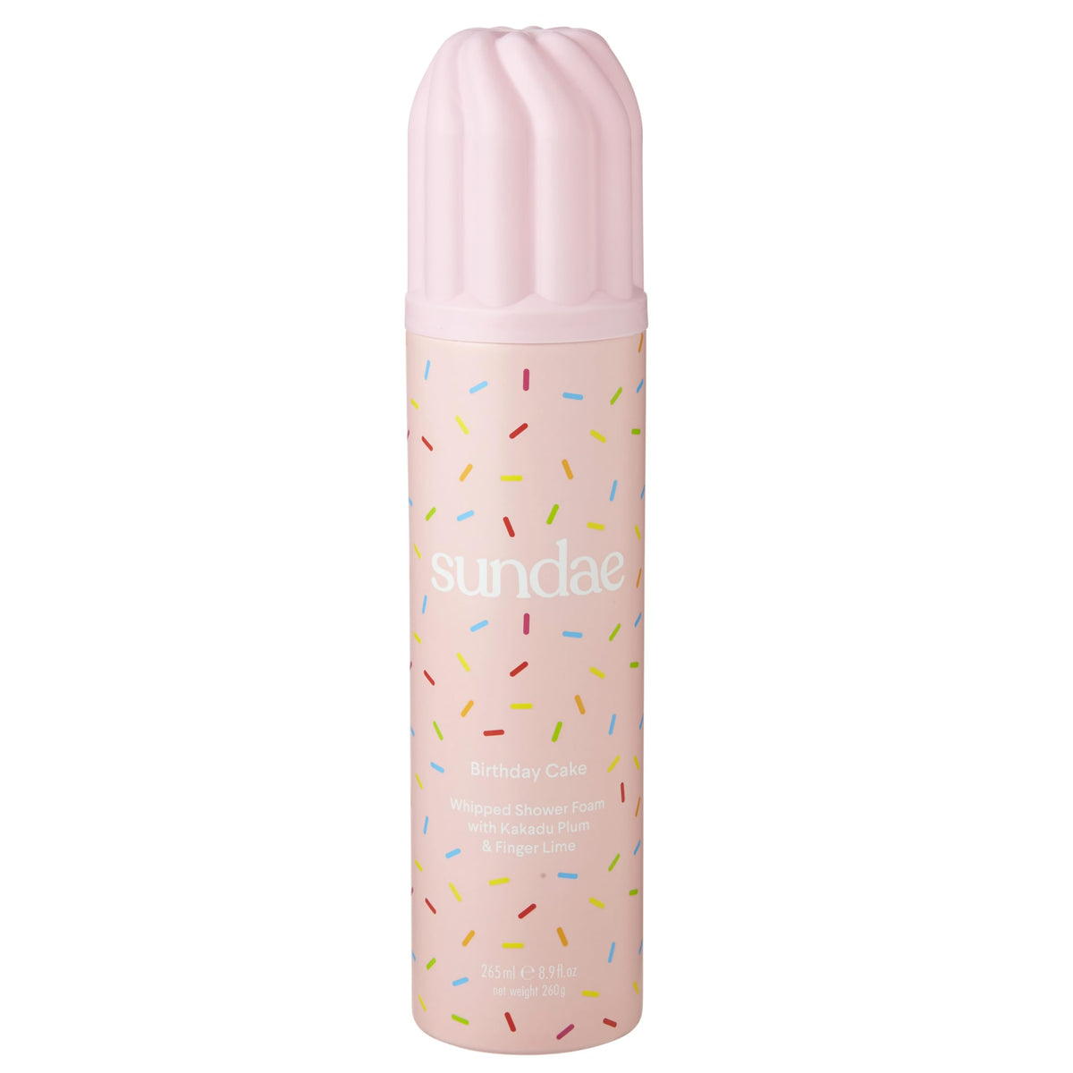 Sundae Whipped Shower Foam Birthday Cake bottle pour delivers creamy lather and fragrance