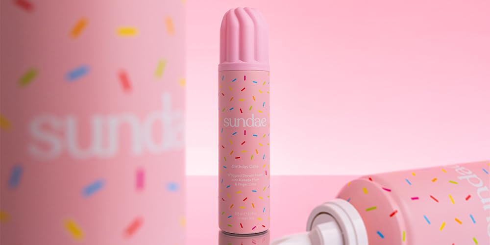 Sundae Whipped Shower Foam Birthday Cake foam lather on skin during shower ritual
