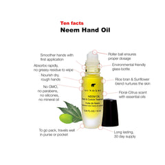 SUNDARI Neem Hand & Cuticle Oil on hand offers quick, non-greasy absorption.
