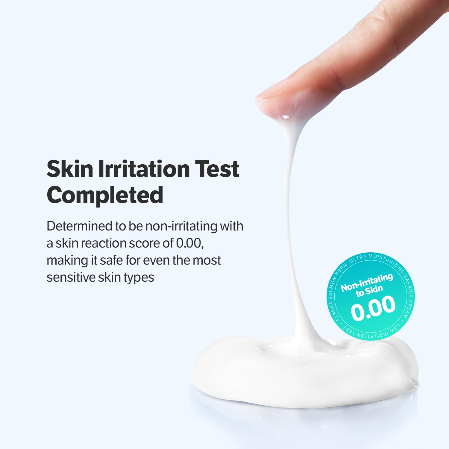SUNGBOON EDITOR Alaska Salmon PDRN cream on skin, delivers non-greasy moisturization.
