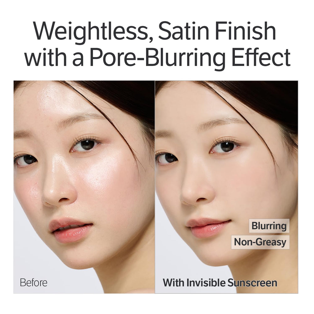 SUNGBOON EDITOR Daily Invisible Sunscreen on skin demonstrates breathable, matte base effect.