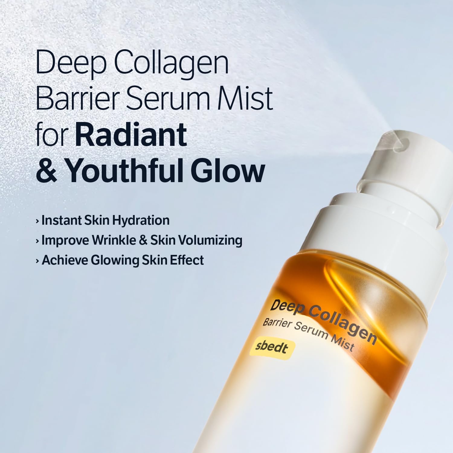 SUNGBOON EDITOR Deep Collagen Barrier Serum Mist apply-forehead shot for quick misting.