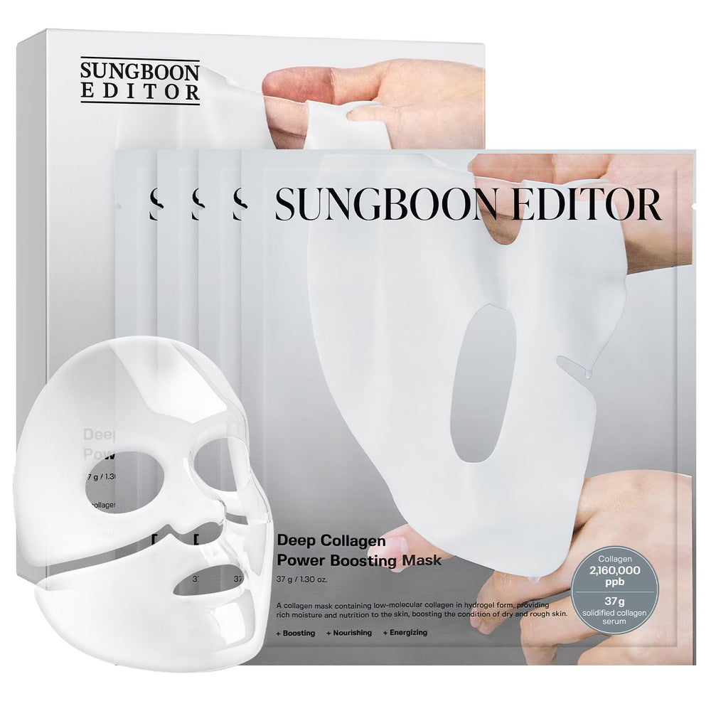 SUNGBOON EDITOR Deep Collagen Overnight Mask packaging close-up—ideal gift-ready luxury skincare.