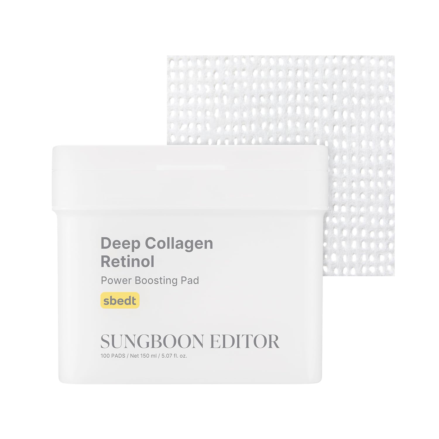 SUNGBOON Editor Deep Collagen Retinol Pads box-front shows premium packaging for glow potential