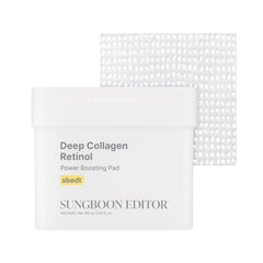 SUNGBOON Editor Deep Collagen Retinol Pads box-front shows premium packaging for glow potential