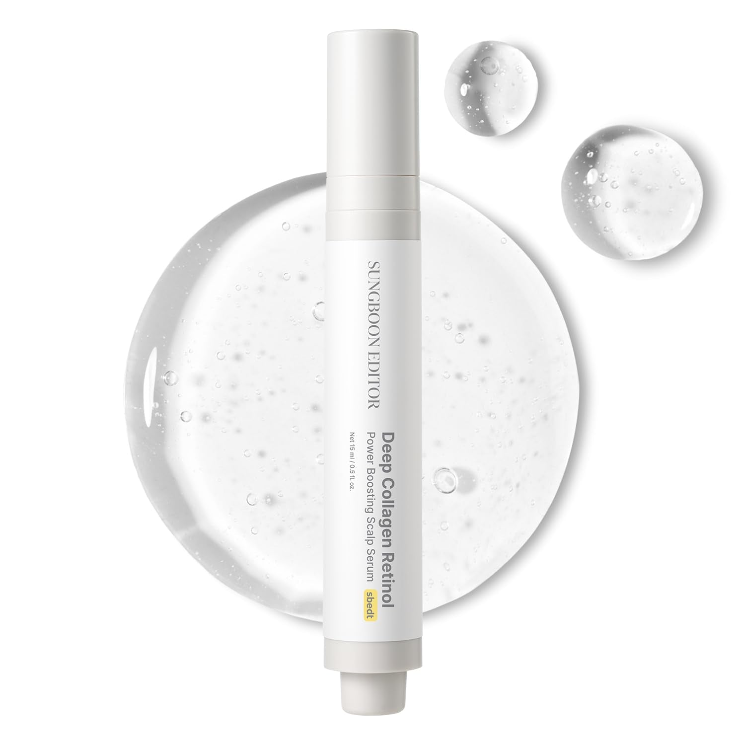 SUNGBOON EDITOR Deep Collagen Retinol Scalp Serum roll-on application promotes easy scalp care for fuller-looking hair