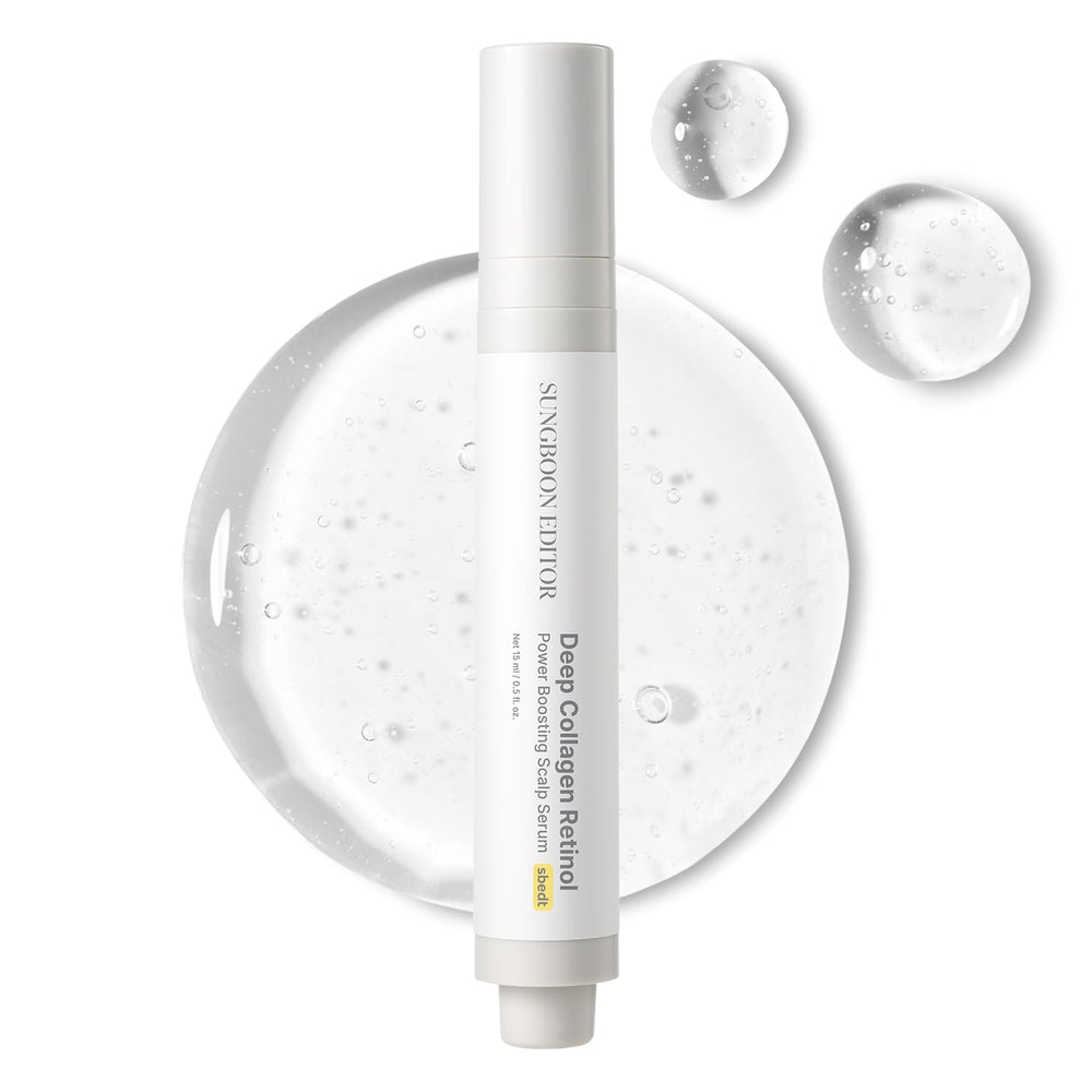 SUNGBOON EDITOR Deep Collagen Retinol Scalp Serum roll-on application promotes easy scalp care for fuller-looking hair