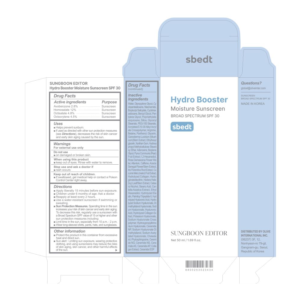 SUNGBOON EDITOR Hydro Booster sunscreen being applied with a light, refreshing glow.