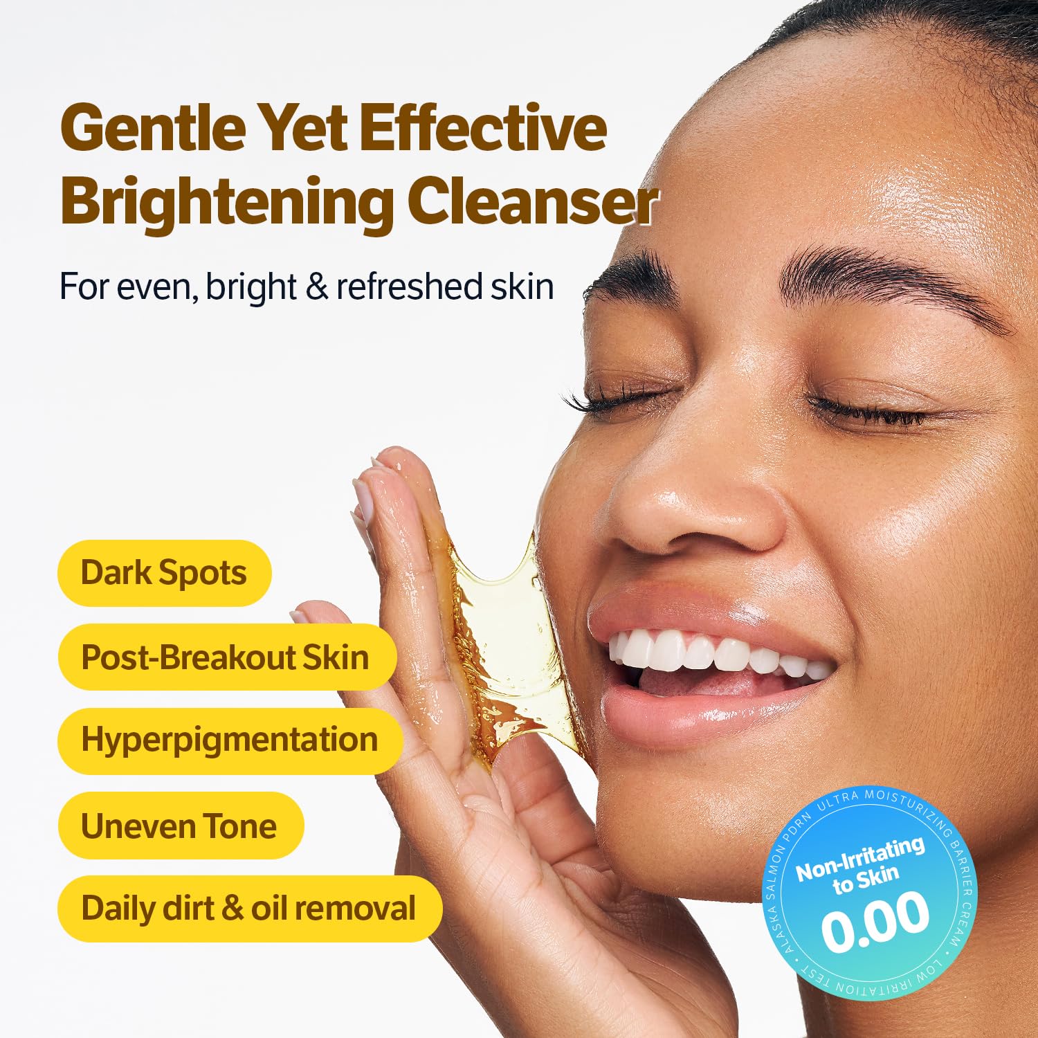 SUNGBOON EDITOR Kojic Turmeric Cleanser, textura gel suave para piel propensa a acné.