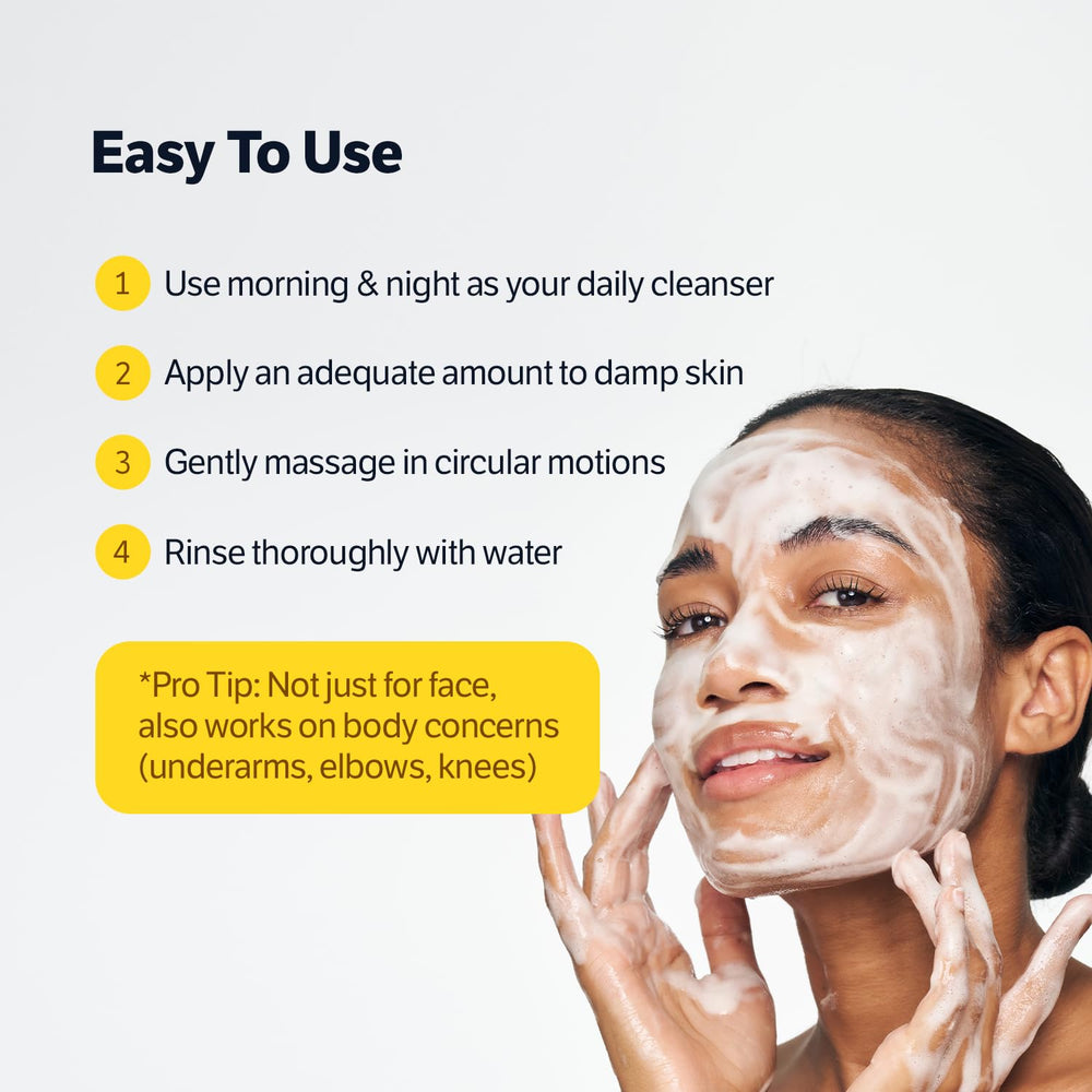 SUNGBOON EDITOR Kojic Turmeric Cleanser, tono desigual antes y después.