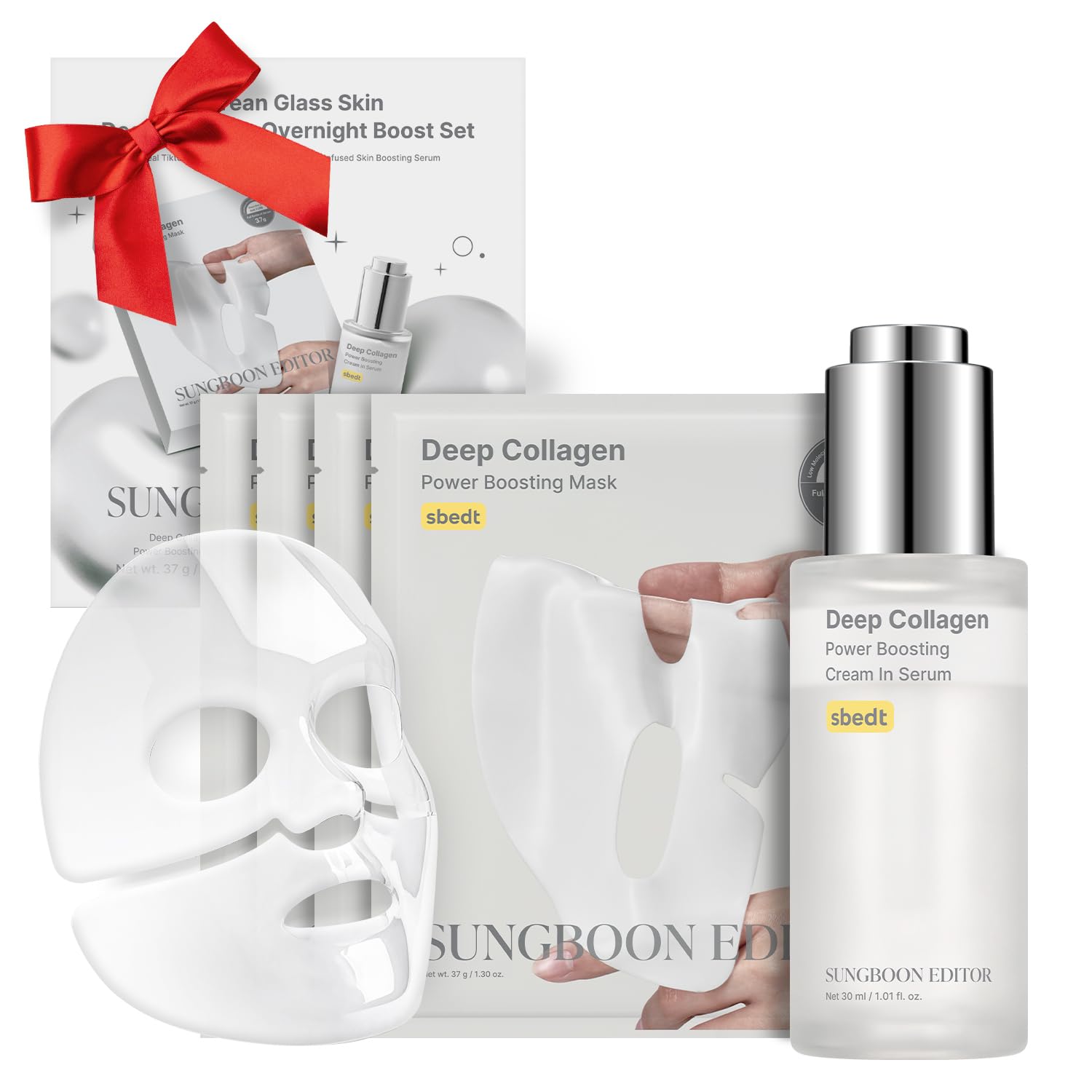 SUNGBOON EDITOR Rejuvenating Combo packaging featuring four masks for daily hydration.