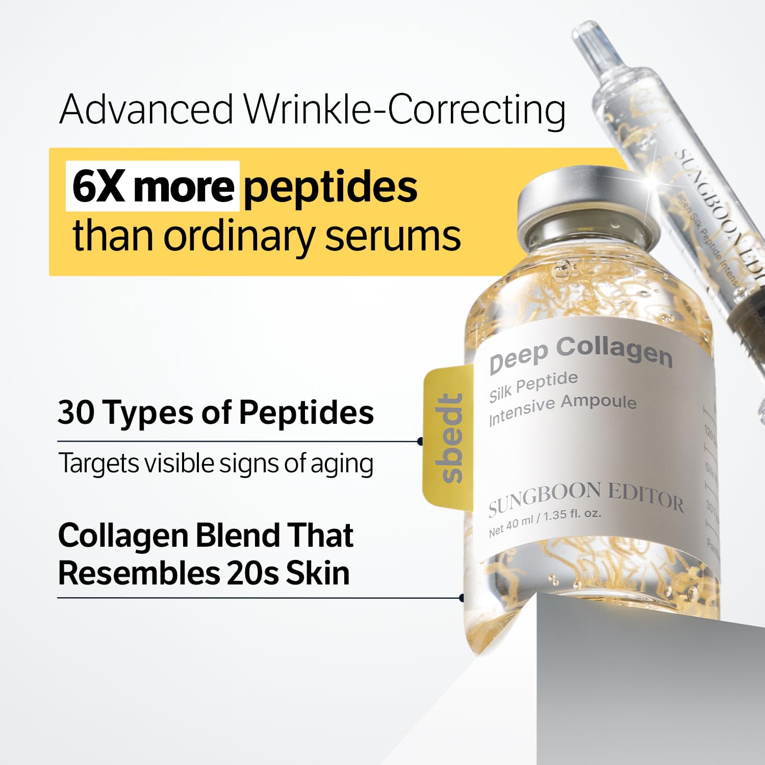 SUNGBOON EDITOR ultra-low molecular collagen 120Da highlight for deep absorption and plump skin