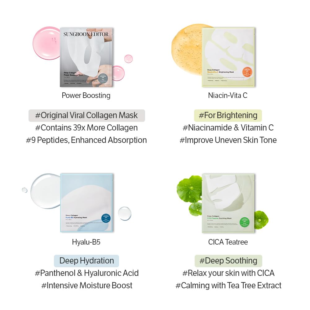 SUNGBOON EDITOR Deep collagen mask focused on wrinkle care and subtle firming.