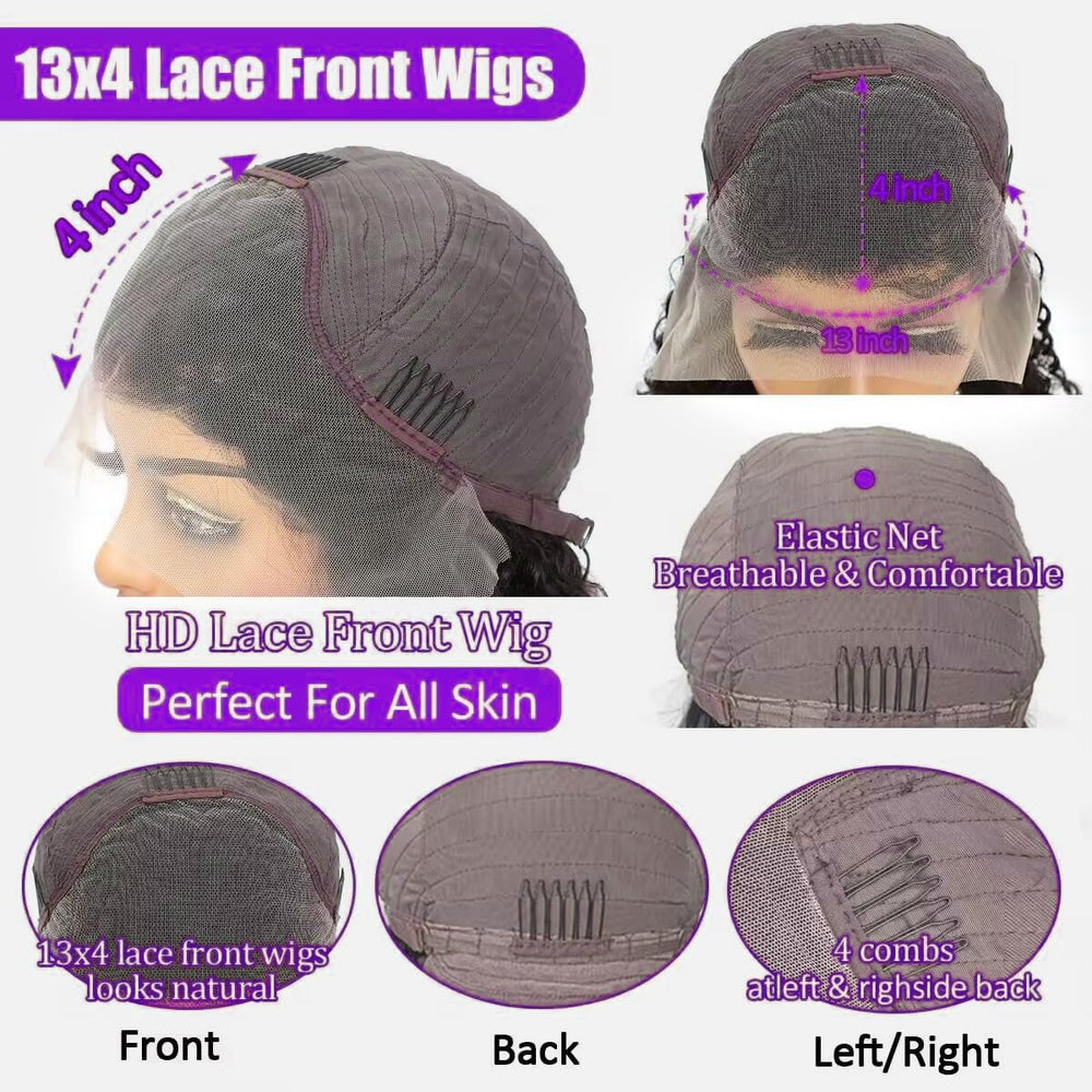 Sungirl glueless lace wig with adjustable straps and combs for secure wear