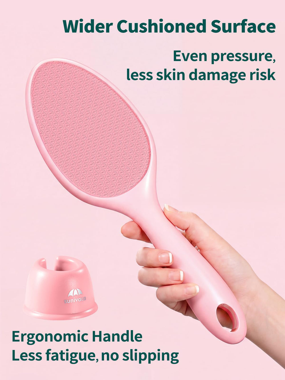 sunivaca long handle angled to show ergonomic grip for comfortable reach and control