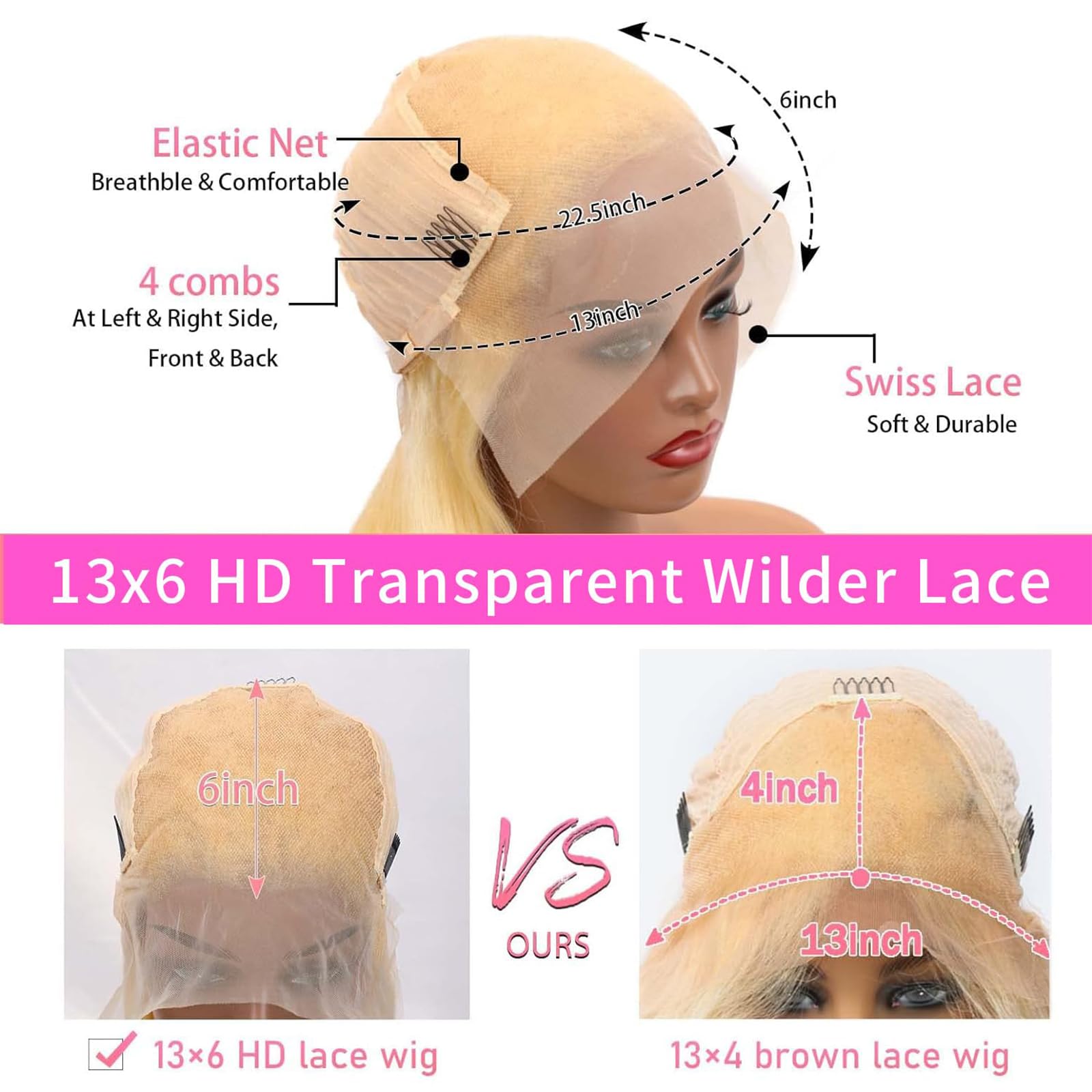 SUNKASA 13x6 HD lace front wig straight blonde hair for versatile styling
