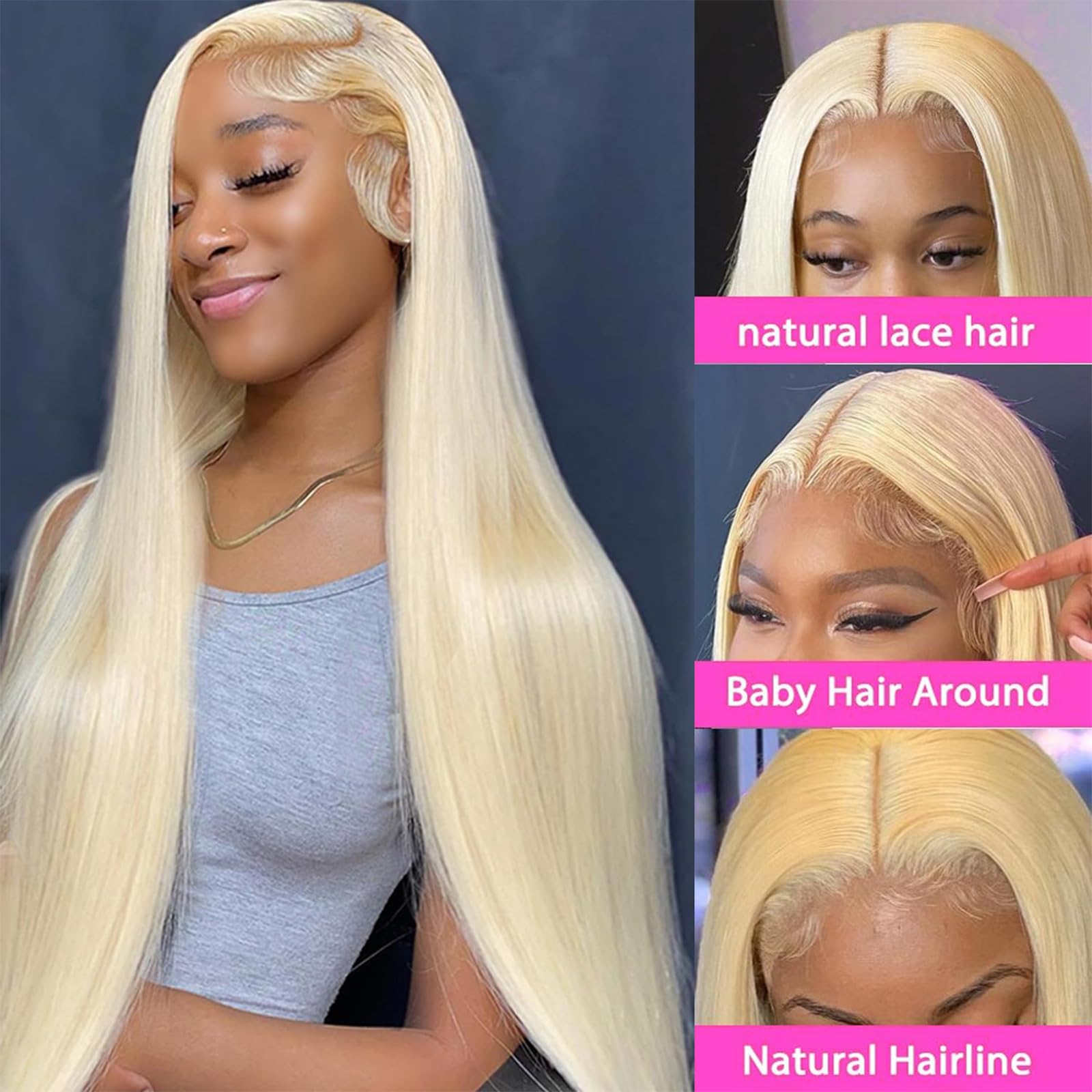 SUNKASA 613 lace front wig transparent lace for seamless parting options