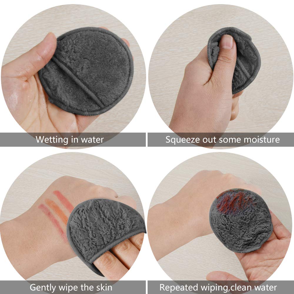 SUNLAND reusable pads in use on a clean face for gentle cleansing routine.