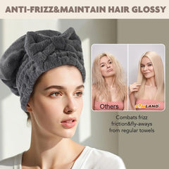 SUNLAND oversized 11x13 cap demonstrated for comfortable wrap after shower