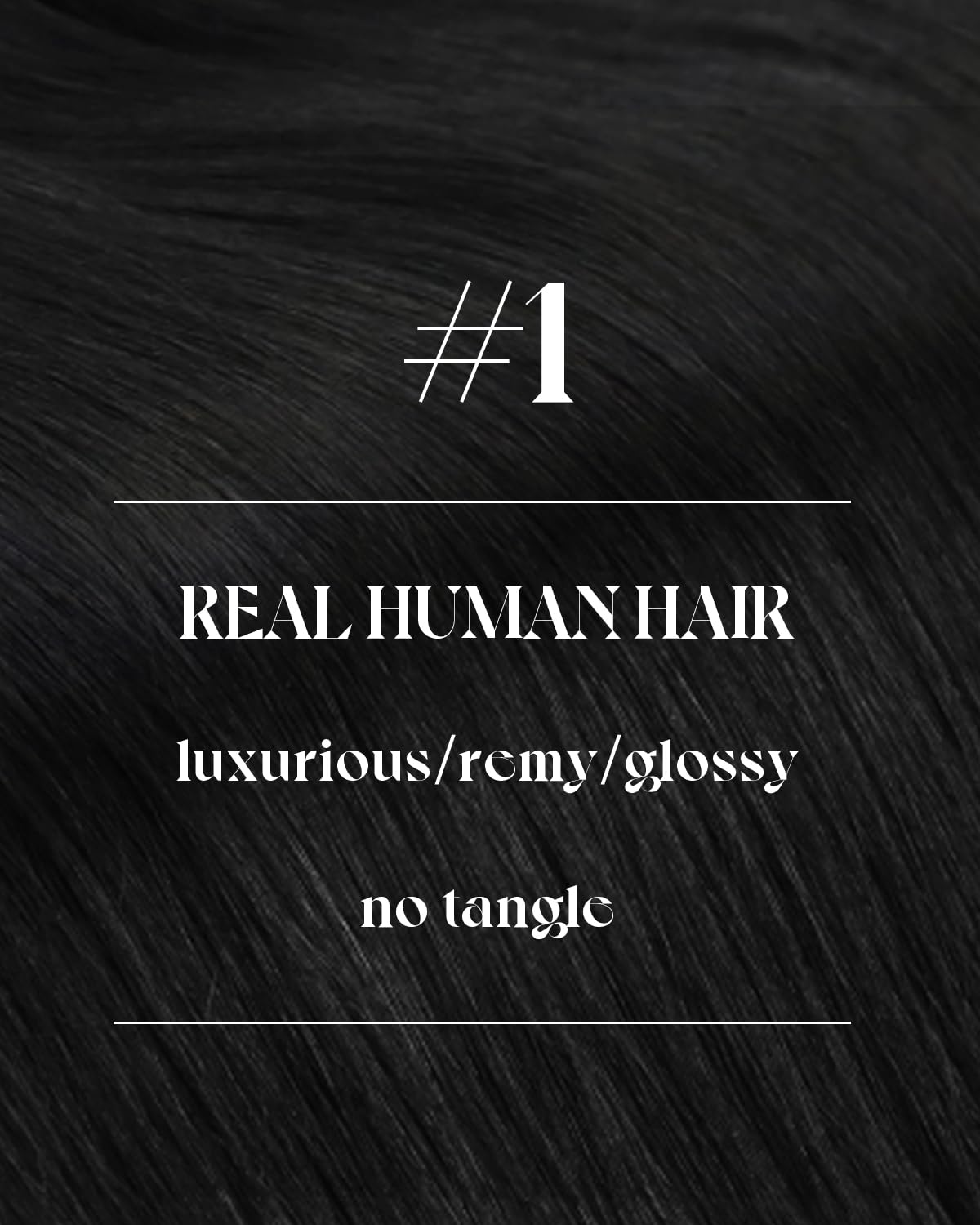 Sunny Hair jet black color-match closeup demonstrates seamless shade blending