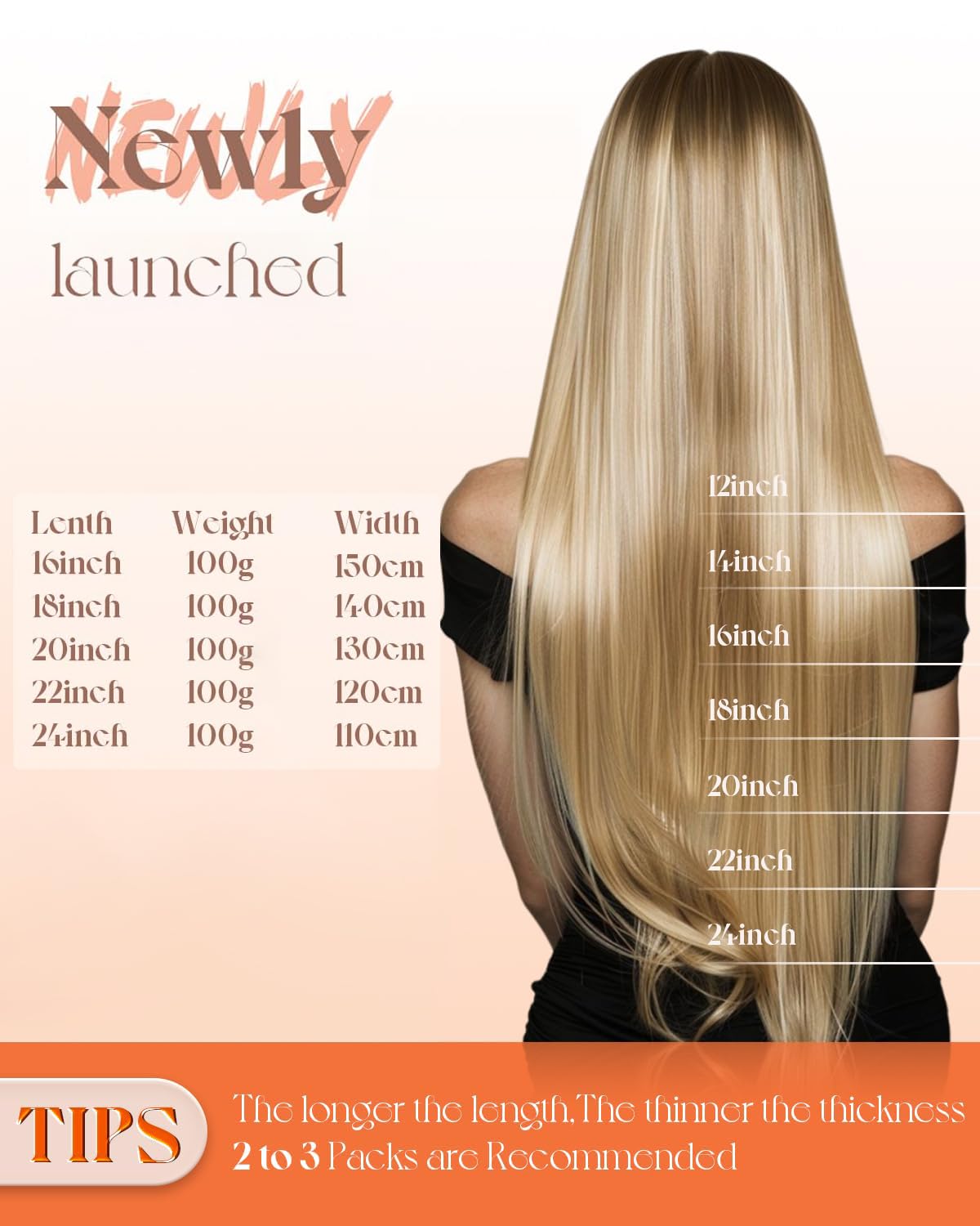 Sunny Hair model wearing 22-inch extensions demonstrates added volume