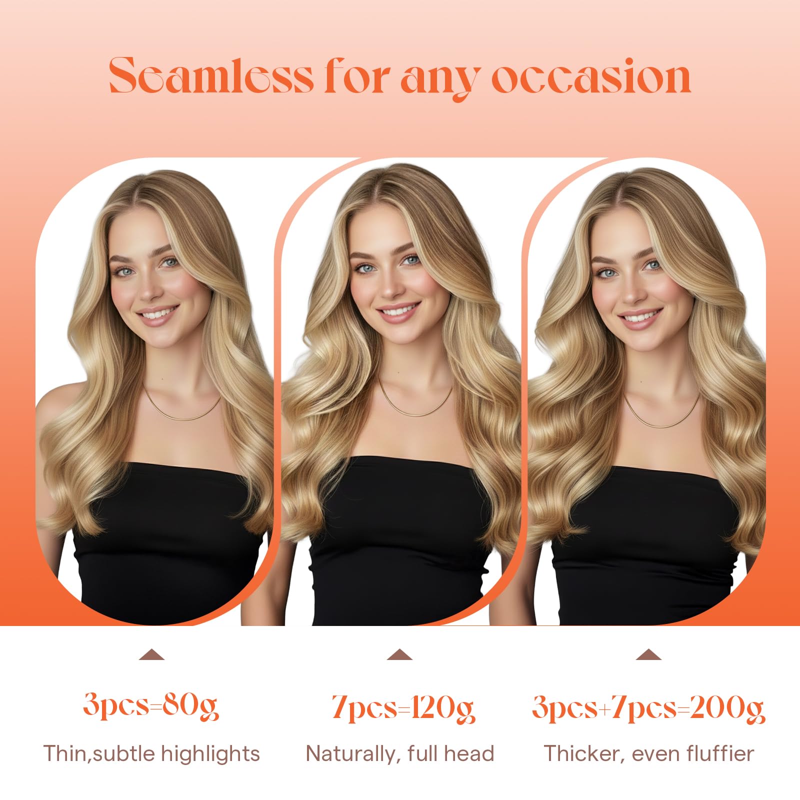 Sunny Hair clip-ins ready for heat styling up to 180 degrees