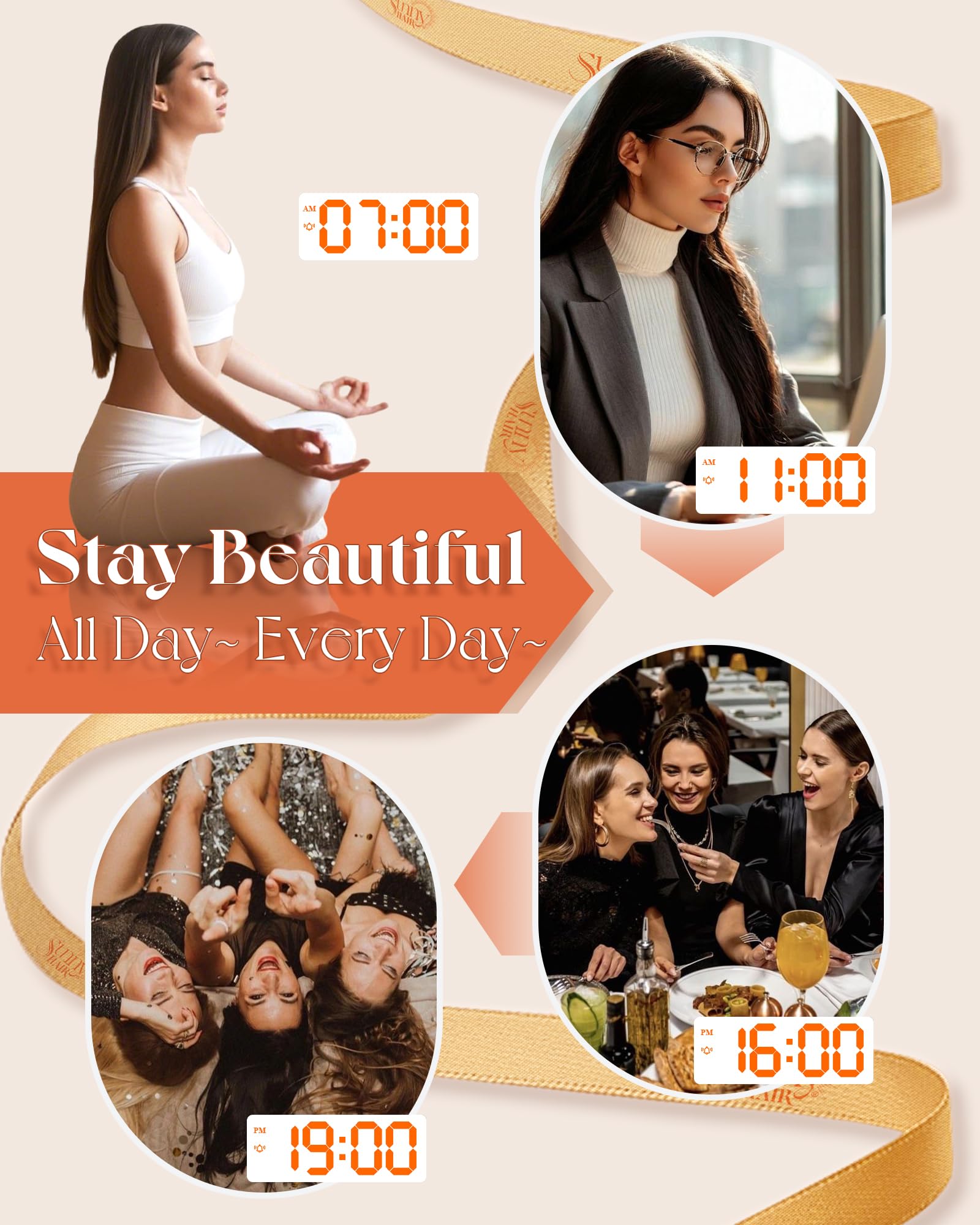 Sunny Hair itip extensions transition from day to evening wear.