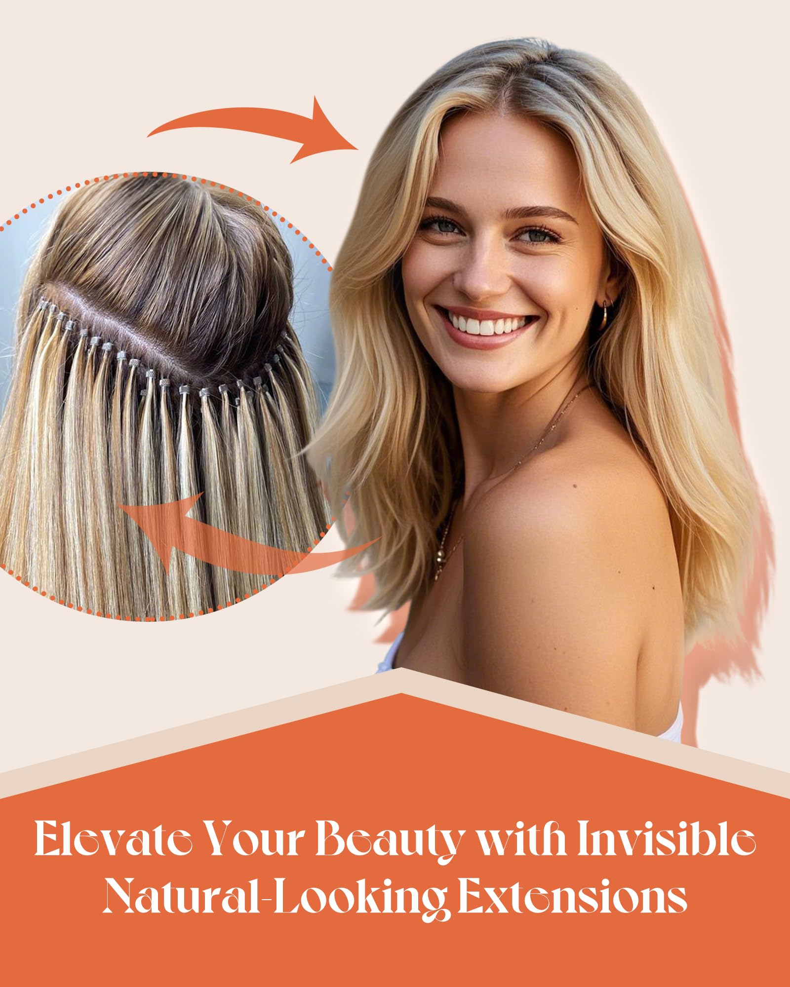 Sunny Hair model wearing itip extensions for realistic integration.