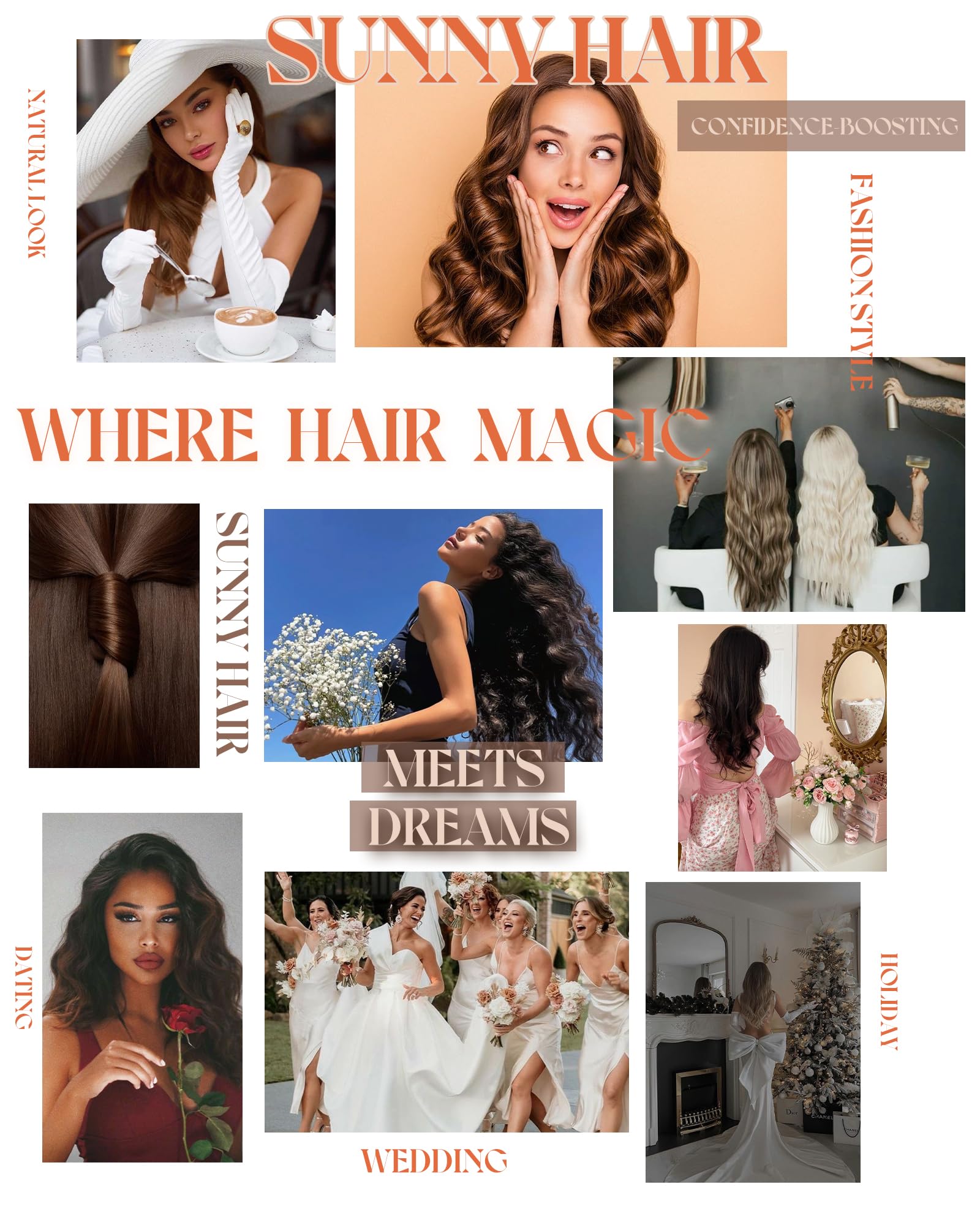Sunny Hair clip-in extensions ombre-balayage color option image shows blended tones for personal shade