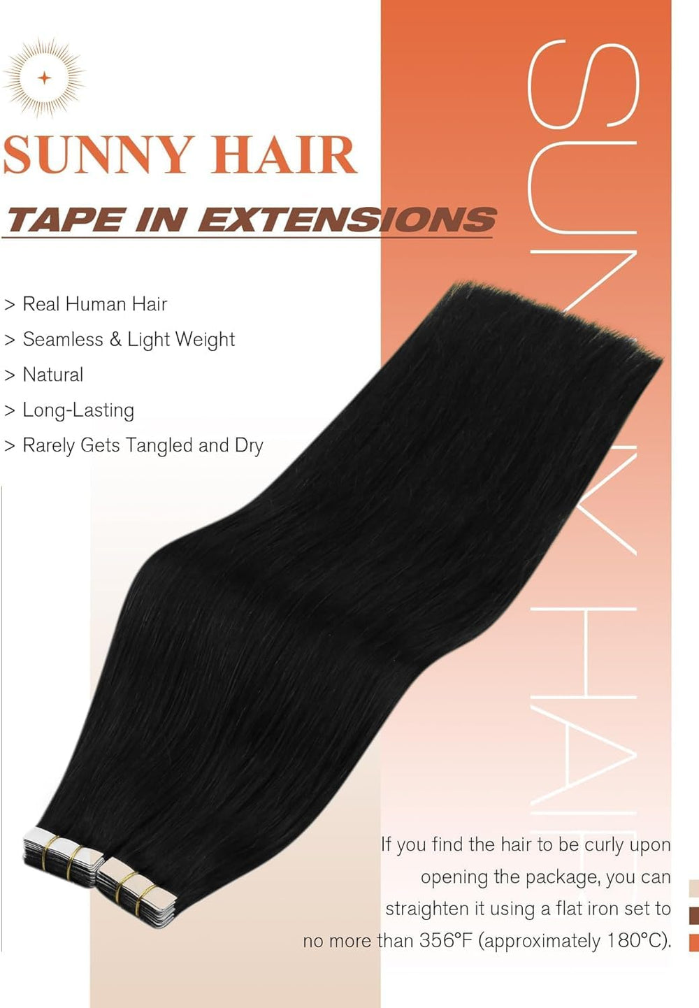 Sunny Hair real Remy hair texture closeup reveals soft seamless strands