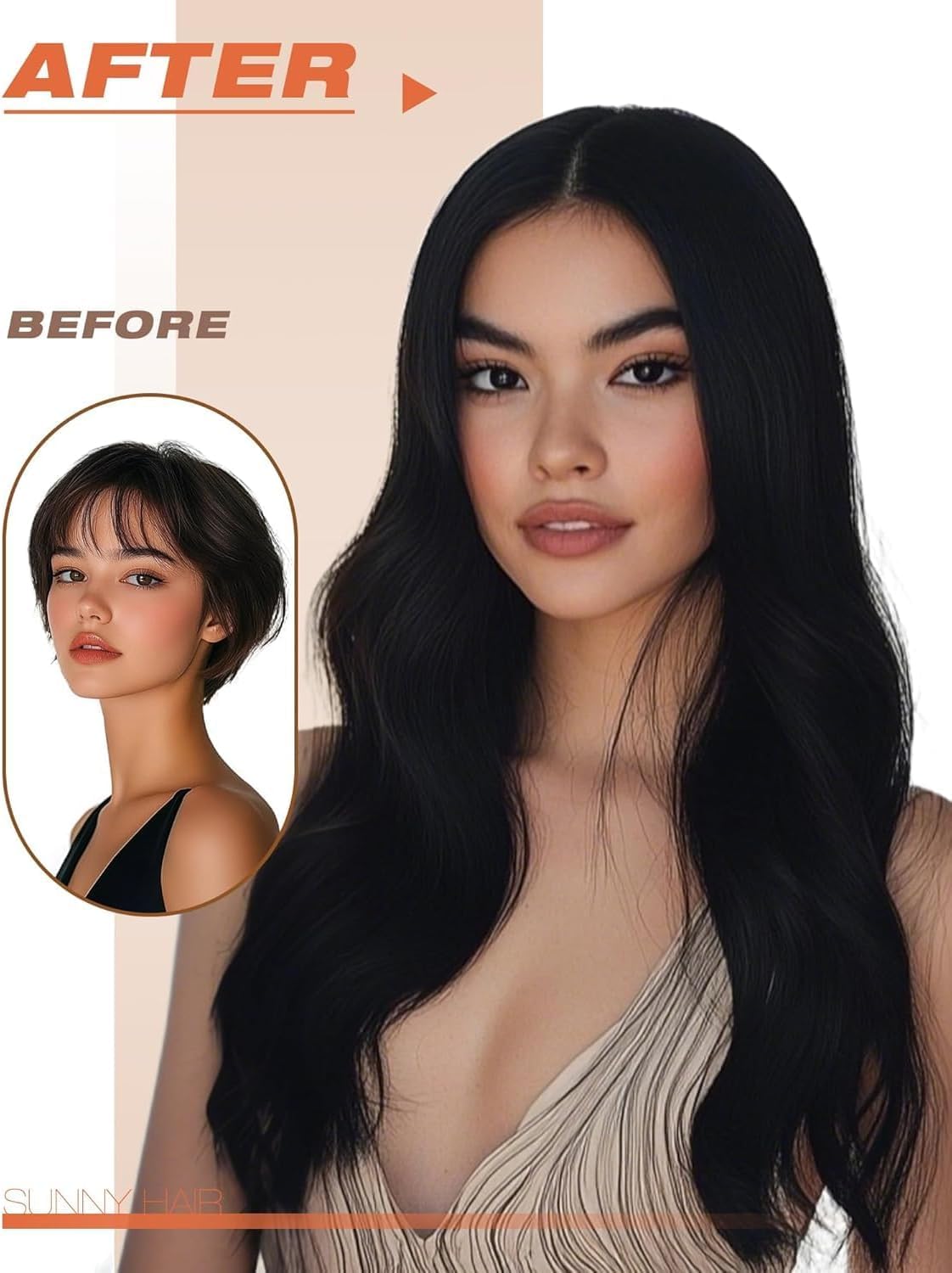Sunny Hair shade variety swatches display balayage and jet black options