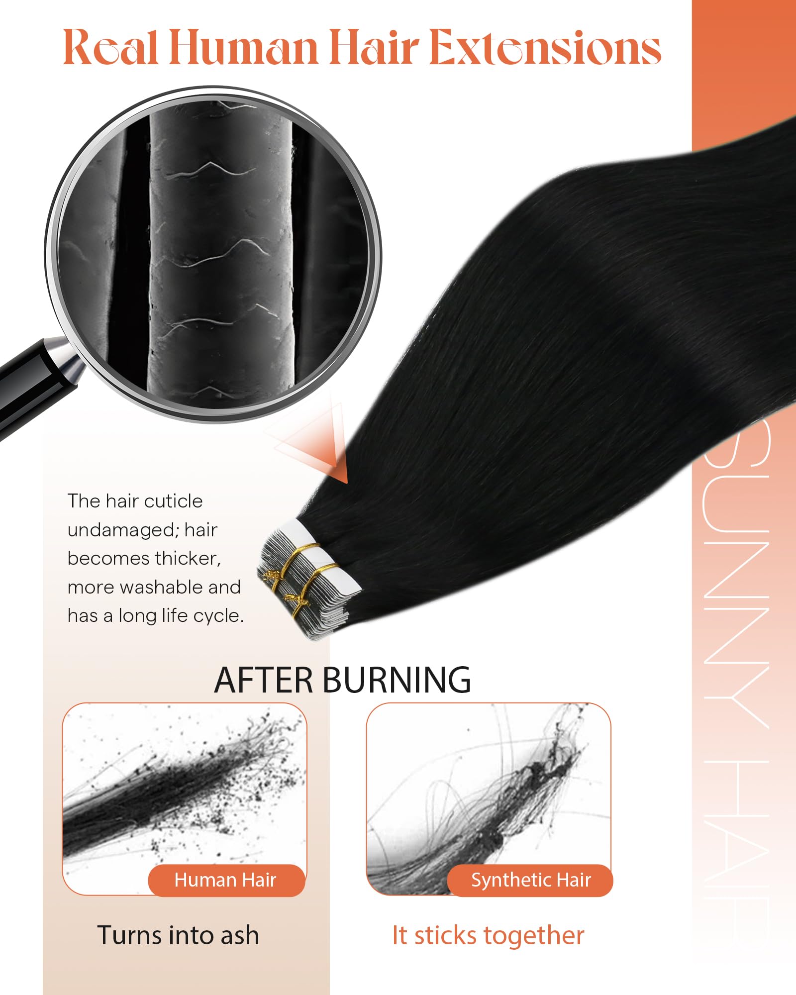 Sunny Hair straight styling option demonstrates sleek transformation