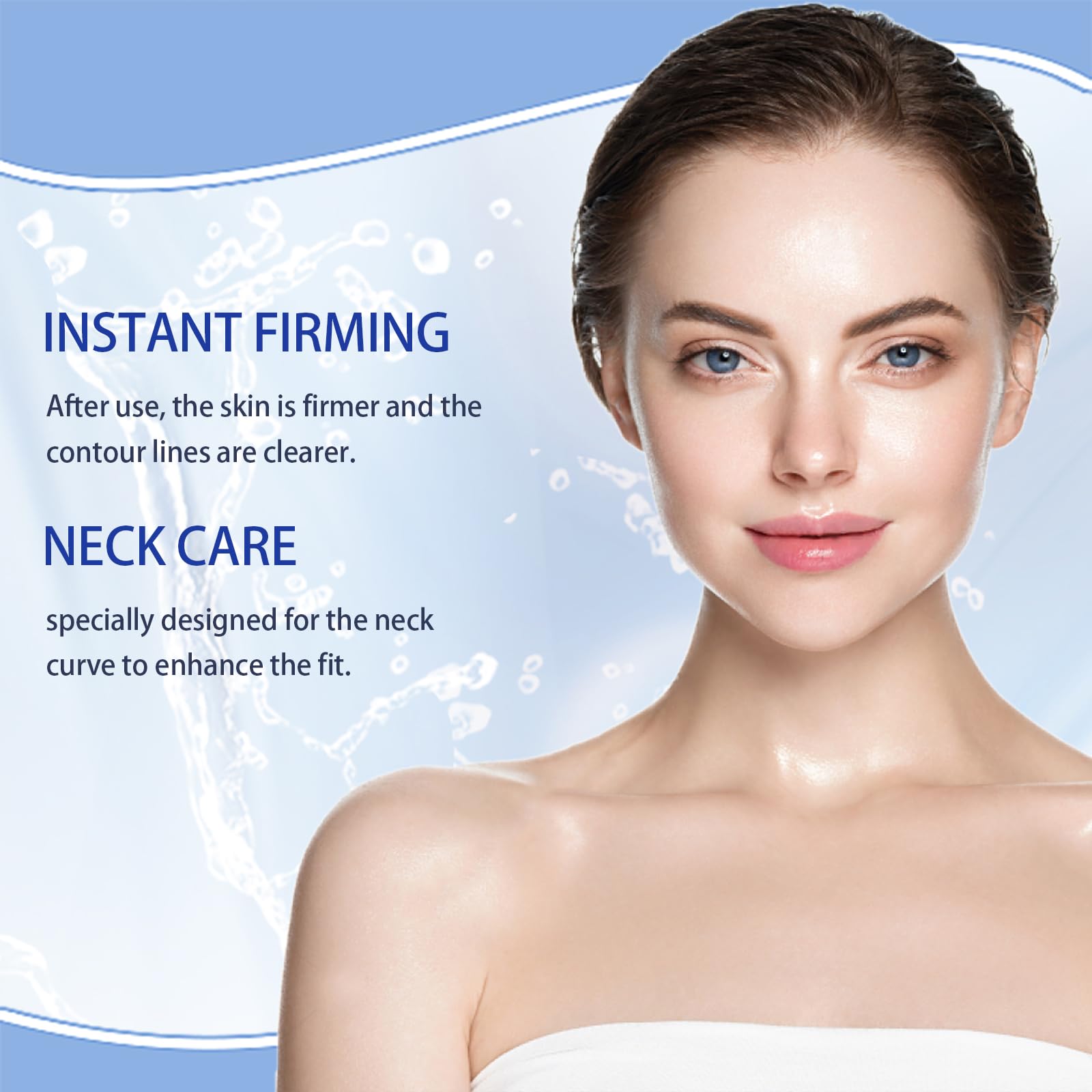 Sunnydeer neck lift tape application demonstrating easy peel, position, and press