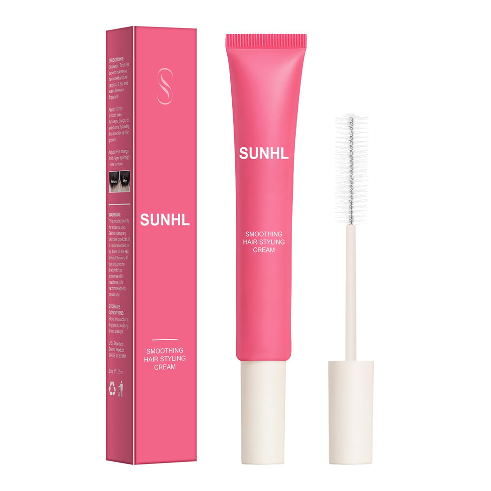 Sunnyholiday styling cream bottle showing all-in-one hair solution for effortless styling