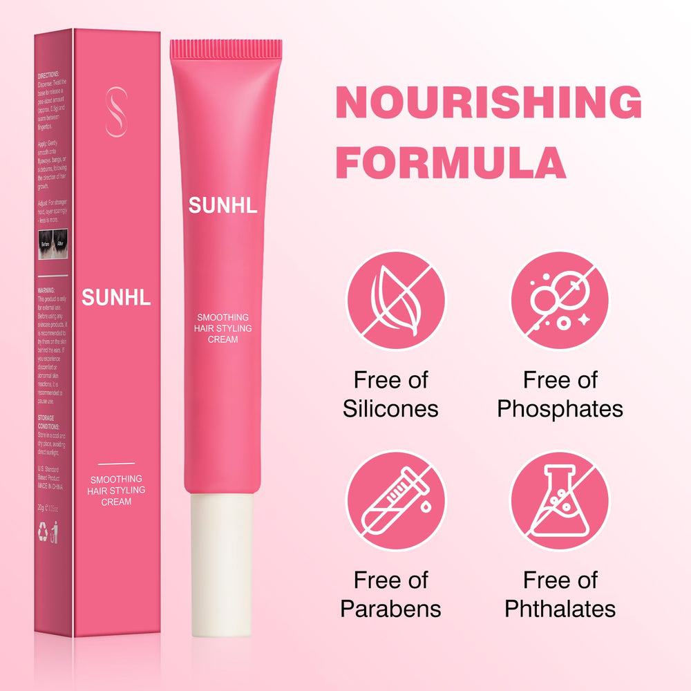 Sunnyholiday styling cream shine graphic emphasizing luminous final look