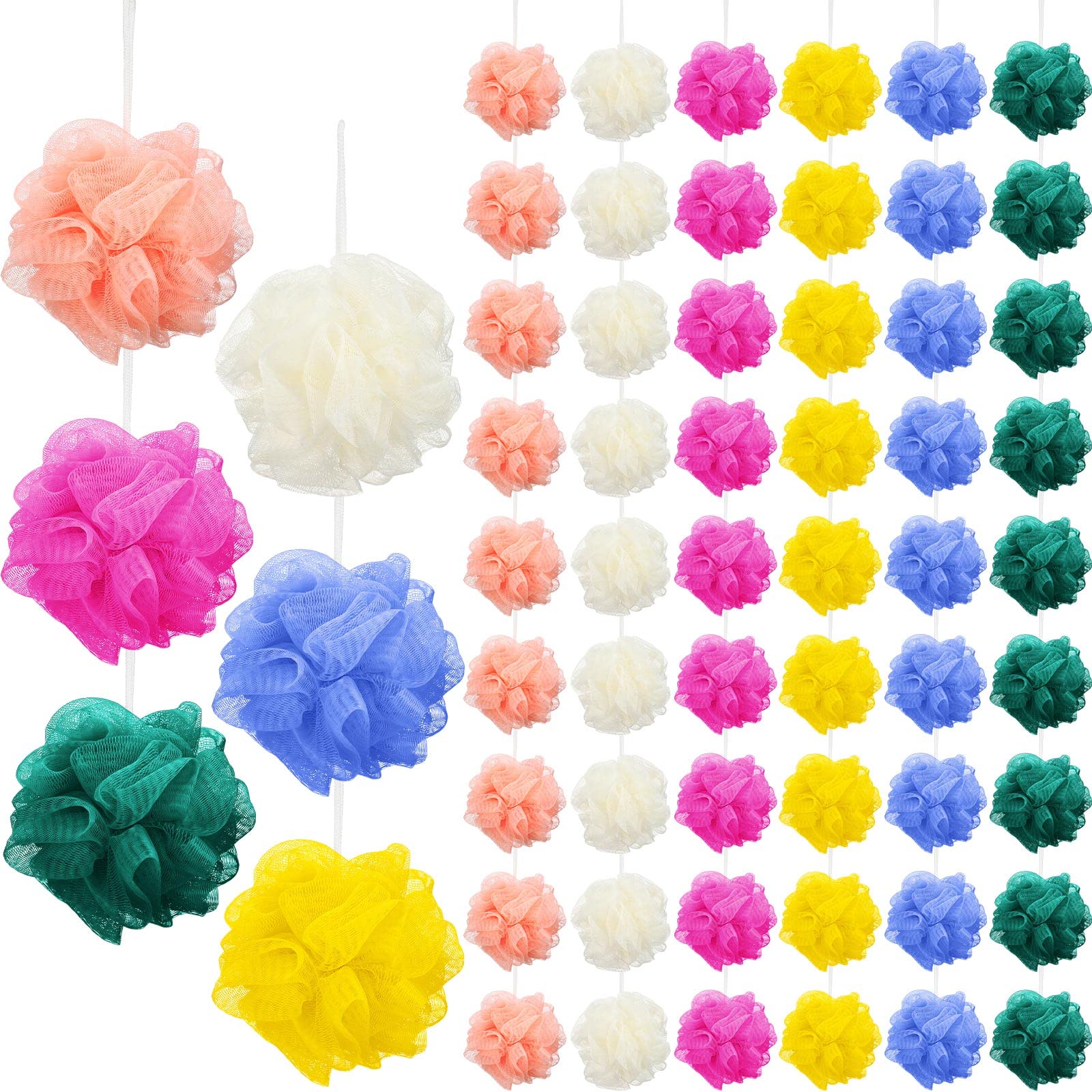 Sunnyray bath sponge bulk pack rose red for gentle daily cleansing and exfoliation.