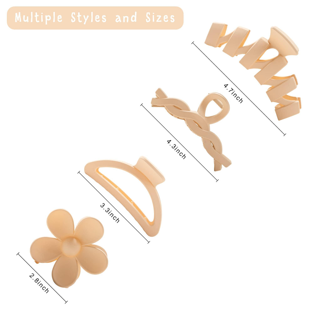 Sunolga flower claw clip in cream grips thick hair securely