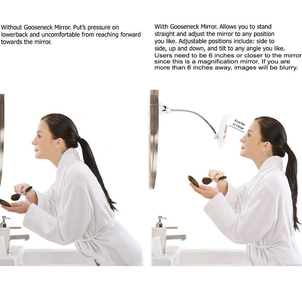 SunplusTrade makeup mirror suction cup grips glass surfaces without drilling